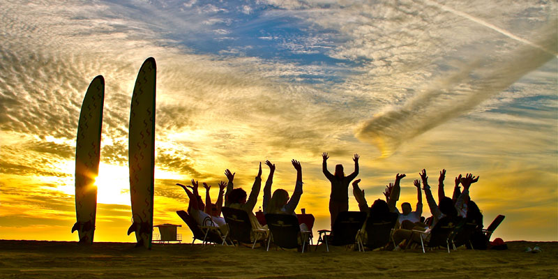Sunset Surf at Huntington Beach