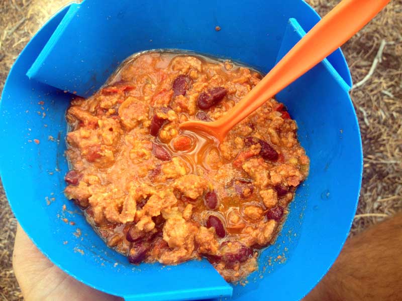 Prepared backcountry chili