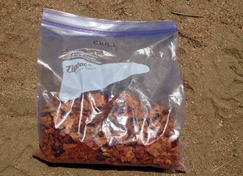 Ziplock of dried chili