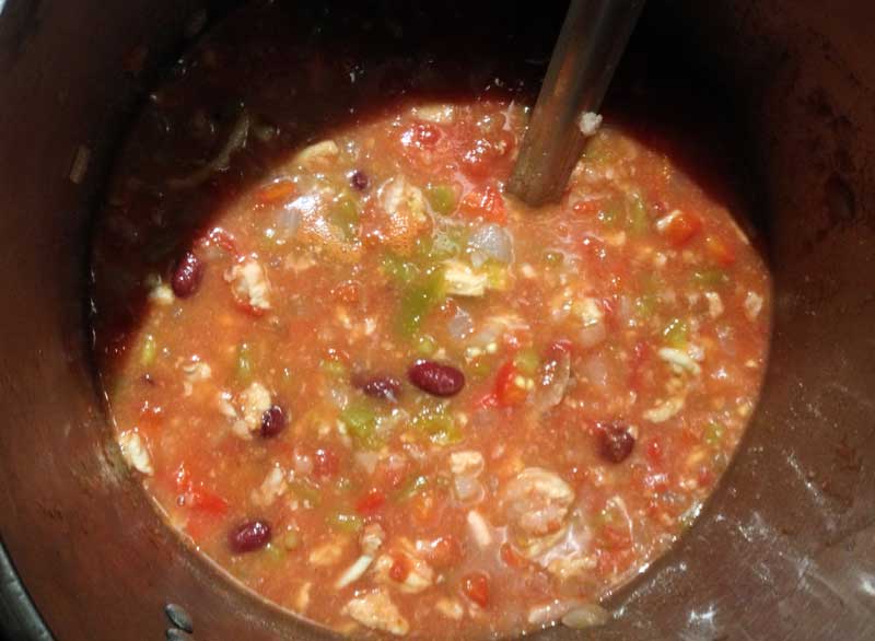 Simmer the chili