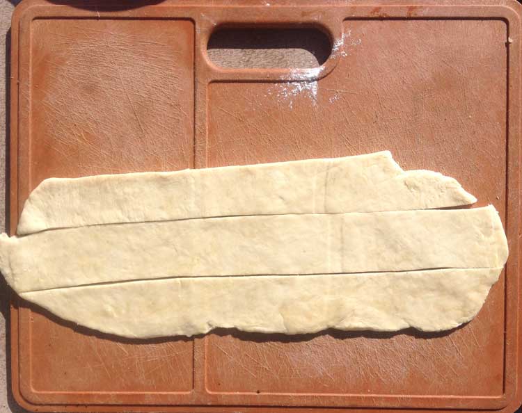 Sliced dough