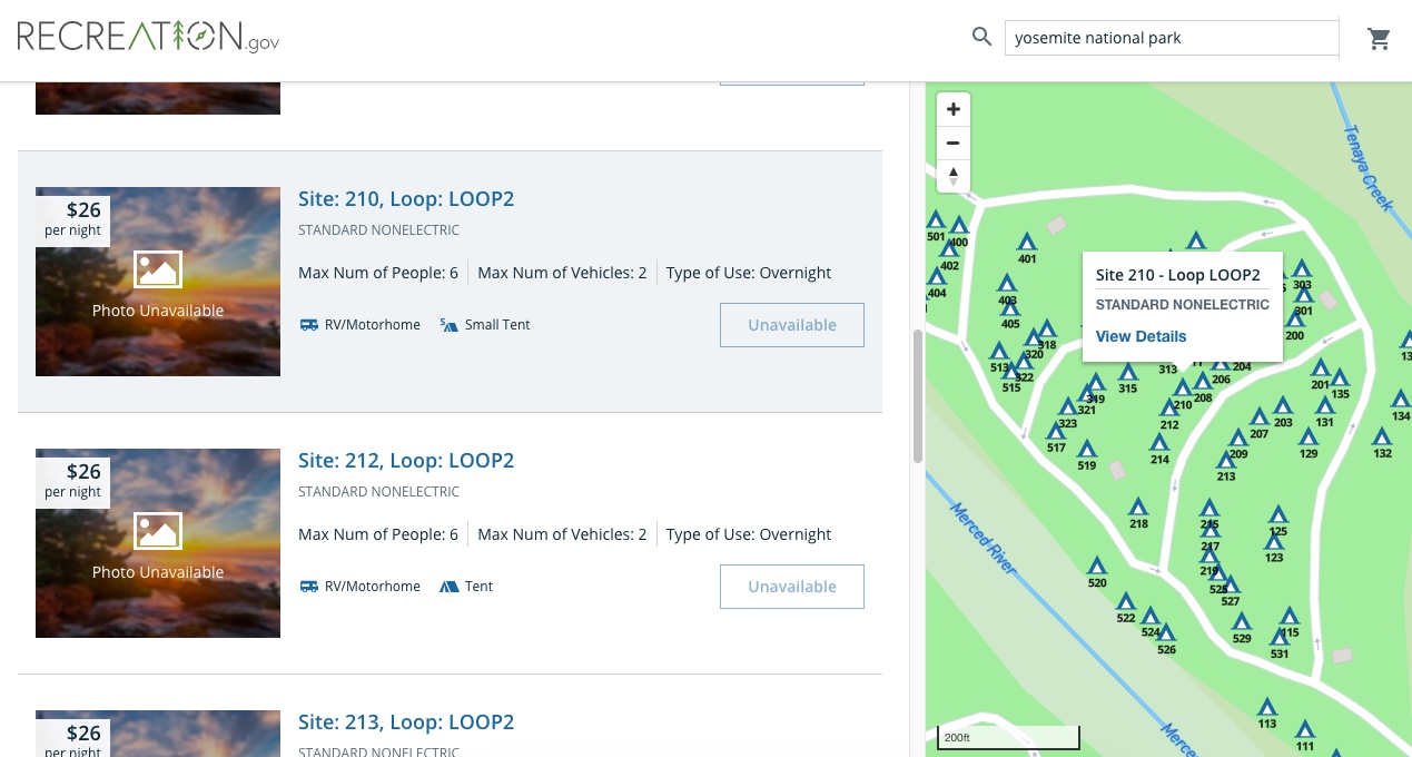 Select your campsite
