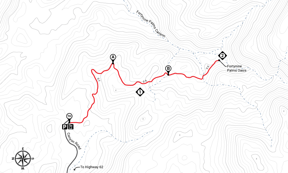 Hike 49 Palms Oasis Trail Map