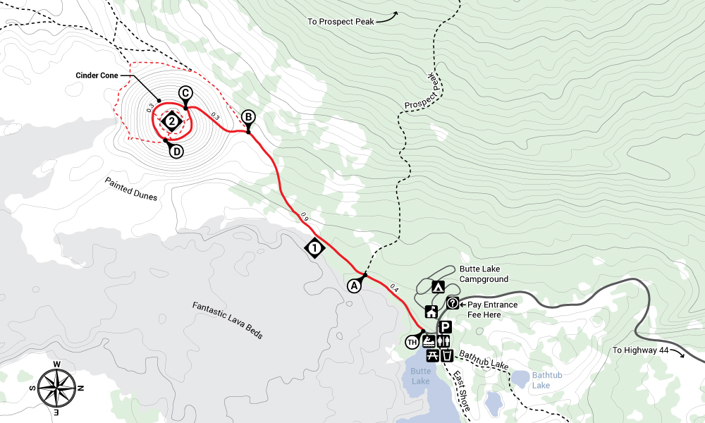 Hike the Cinder Cone Trail Map